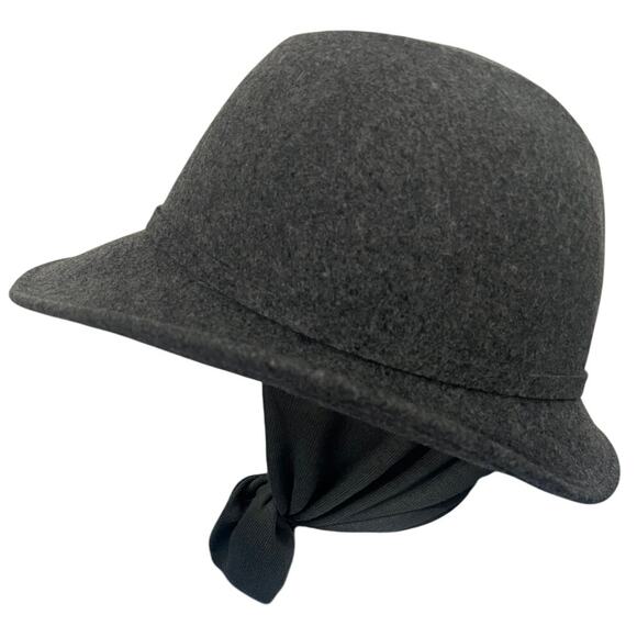 Vintage Betmar New York Gray Wool Hat with Attached Scarf One Size - Picture 3 of 9